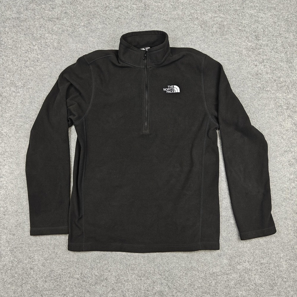 The North Face Pullover Mens Small Black Fleece 1/4 Zip Long Sleeve Hiking Layer